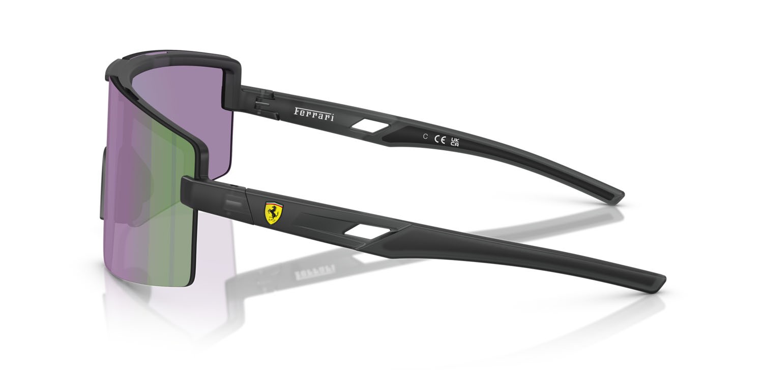 Occhiali da sole Ferrari Scuderia FZ 6008U (516/M2) colore grigio opaco forma rettangolare lenti verde a specchio
