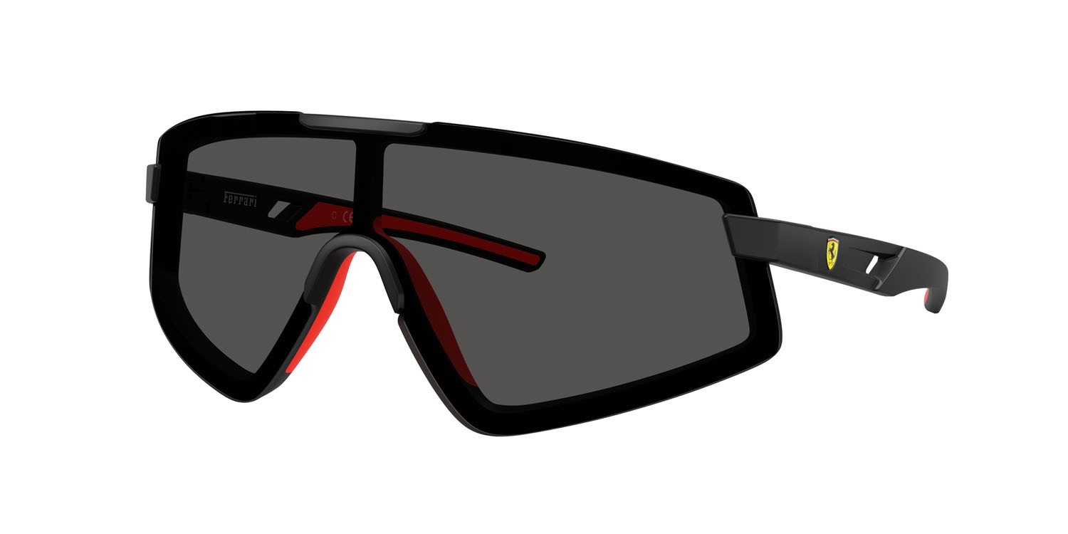 Occhiali da sole Ferrari Scuderia FZ 6009U (504/87) colore nero opaco forma irregolare lenti grigio