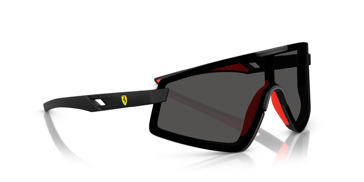 Occhiali da sole Ferrari Scuderia FZ 6009U (504/87) colore nero opaco forma irregolare lenti grigio