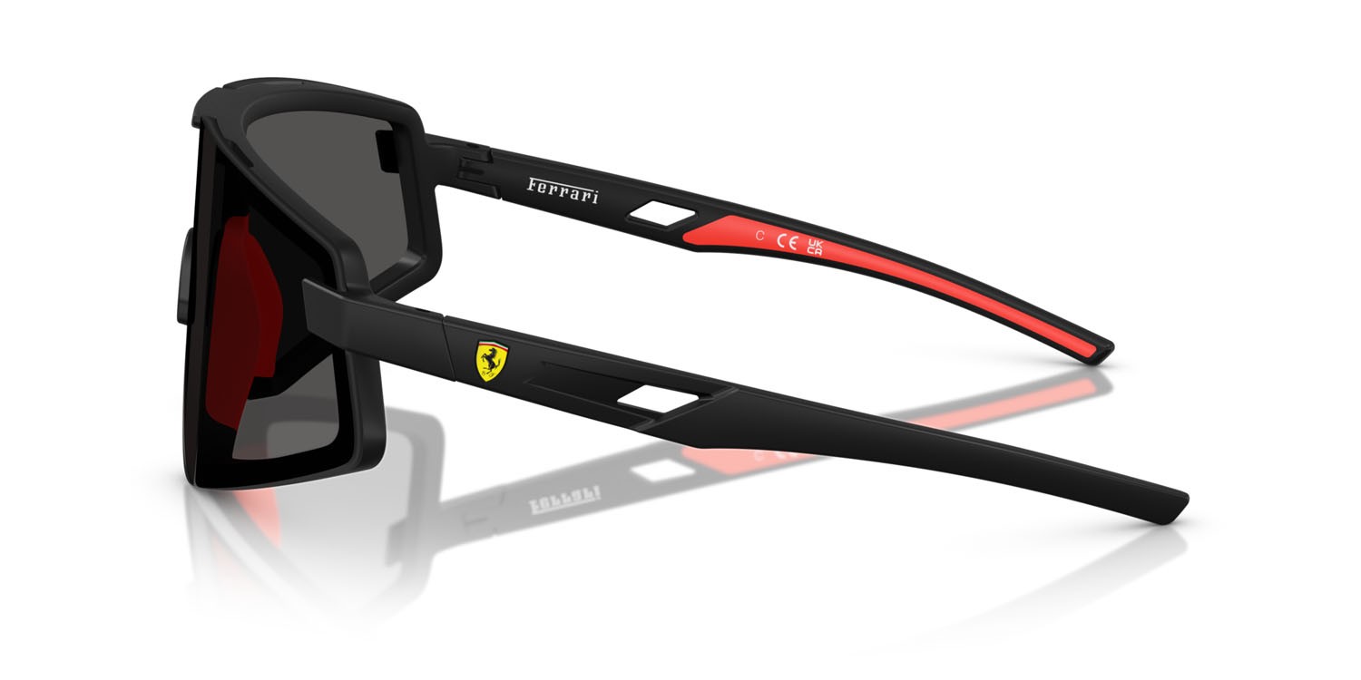 Occhiali da sole Ferrari Scuderia FZ 6009U (504/87) colore nero opaco forma irregolare lenti grigio