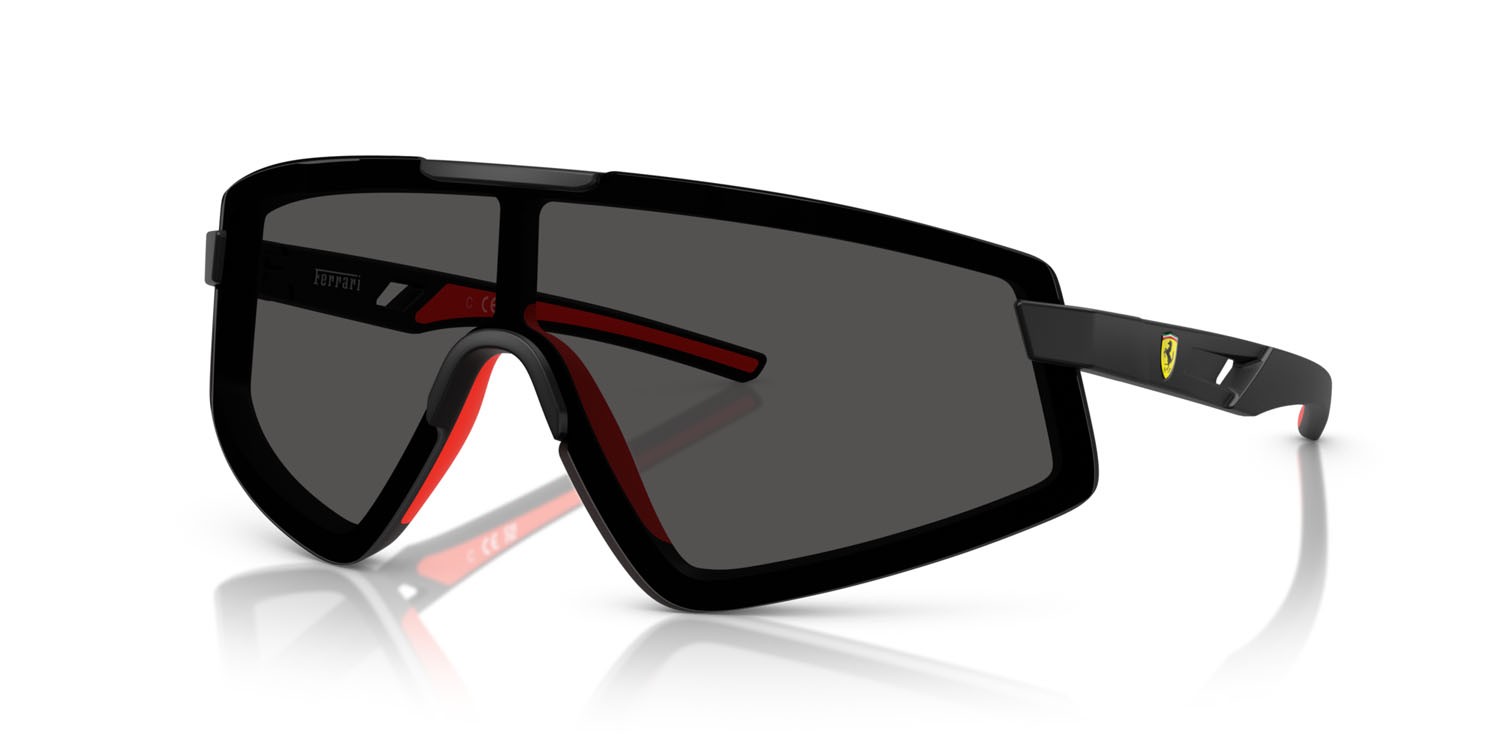 Occhiali da sole Ferrari Scuderia FZ 6009U (504/87) colore nero opaco forma irregolare lenti grigio