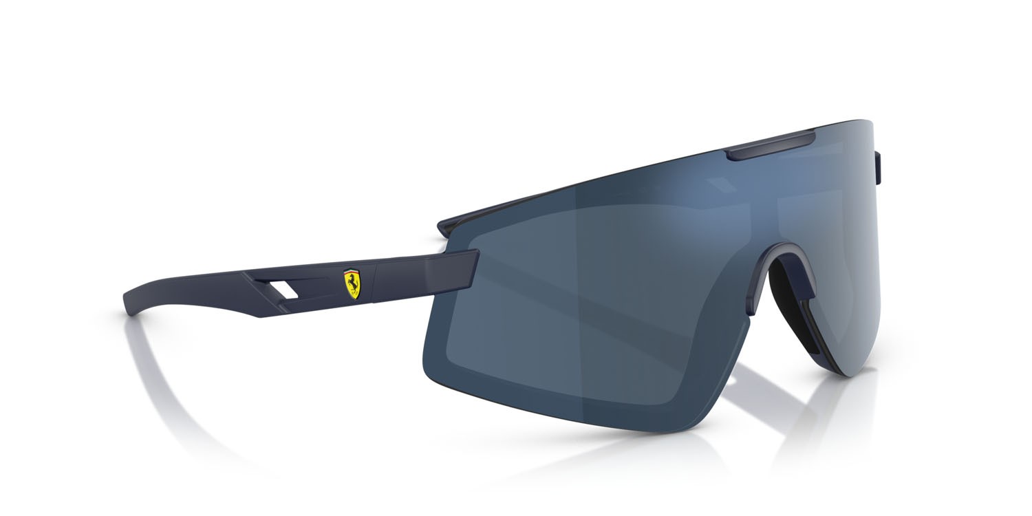 Occhiali da sole Ferrari Scuderia FZ 6009U (509/55) colore blu opaco forma irregolare lenti blu a specchio