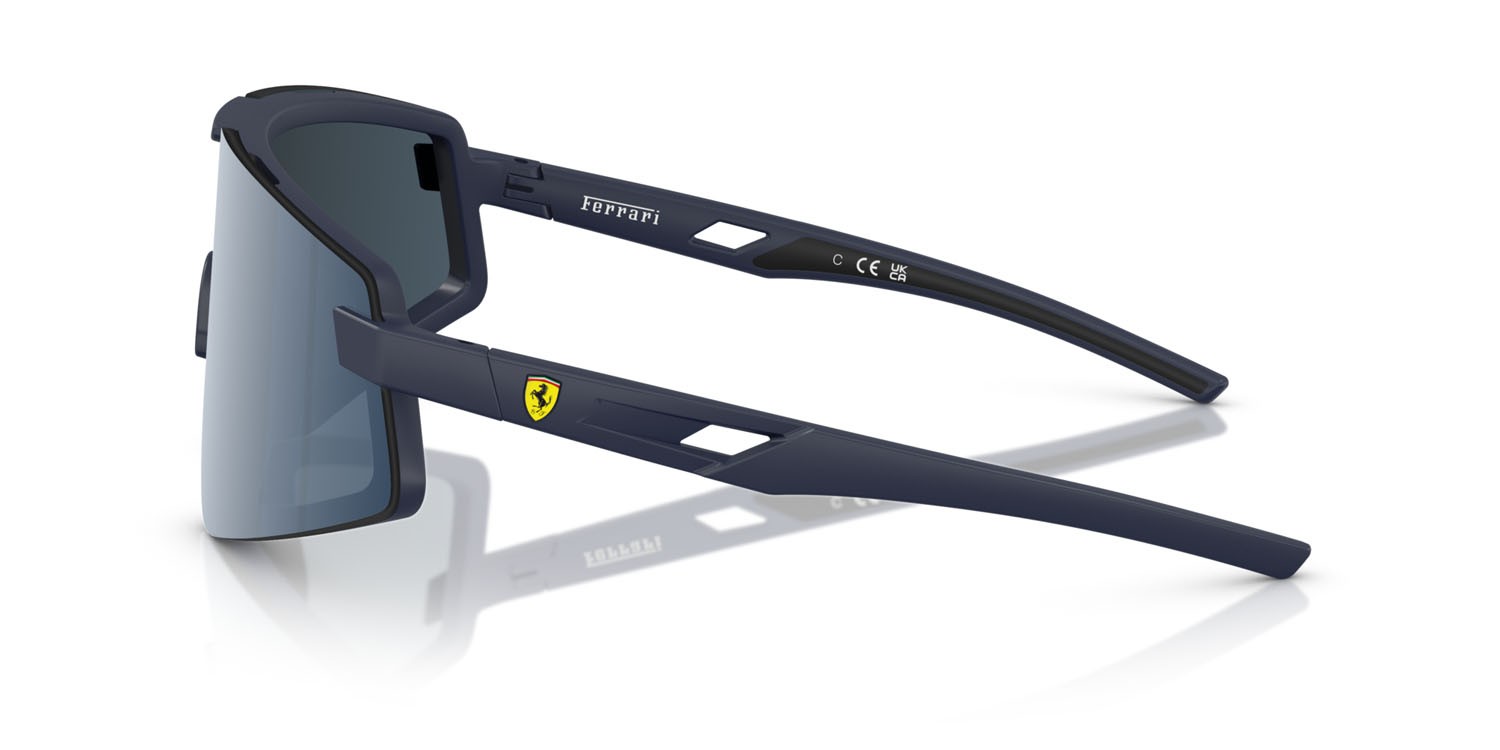 Occhiali da sole Ferrari Scuderia FZ 6009U (509/55) colore blu opaco forma irregolare lenti blu a specchio