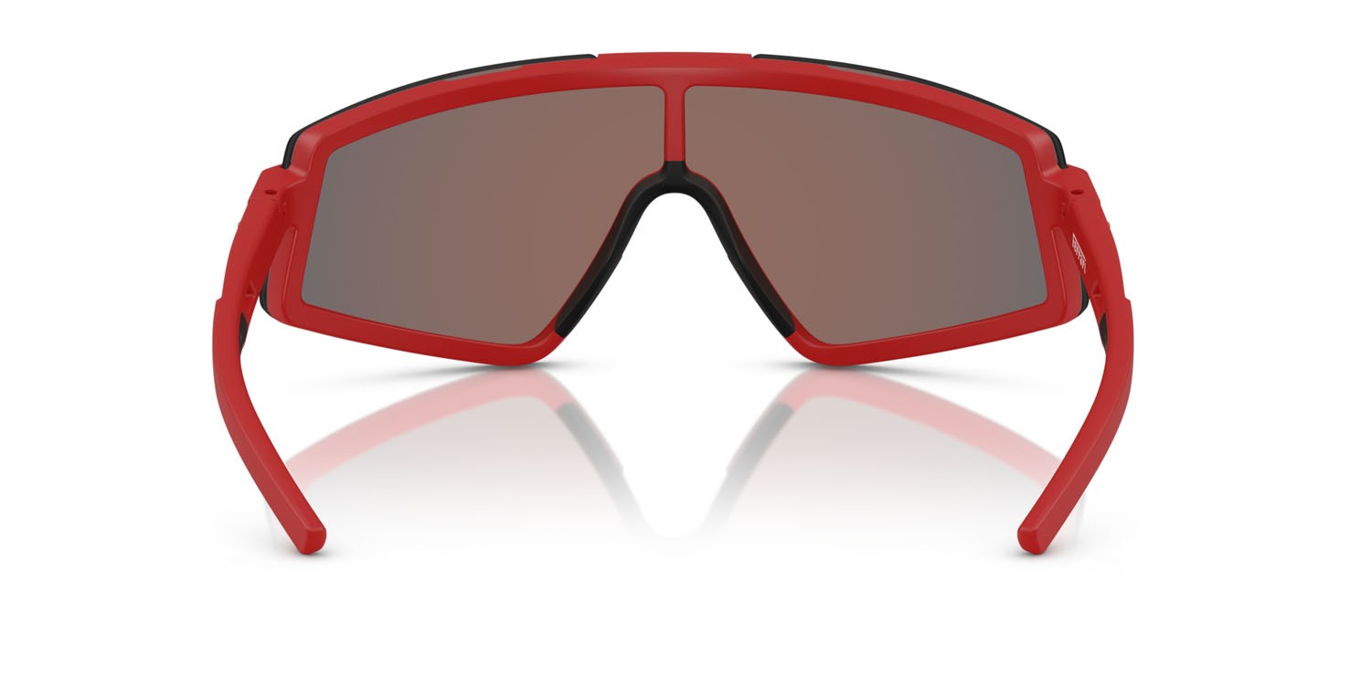 Occhiali da sole Ferrari Scuderia FZ 6009U (514/6Q) colore rosso opaco forma irregolare lenti rosso specchiato