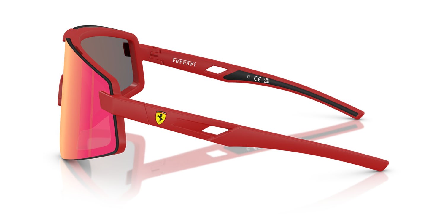 Occhiali da sole Ferrari Scuderia FZ 6009U (514/6Q) colore rosso opaco forma irregolare lenti rosso specchiato