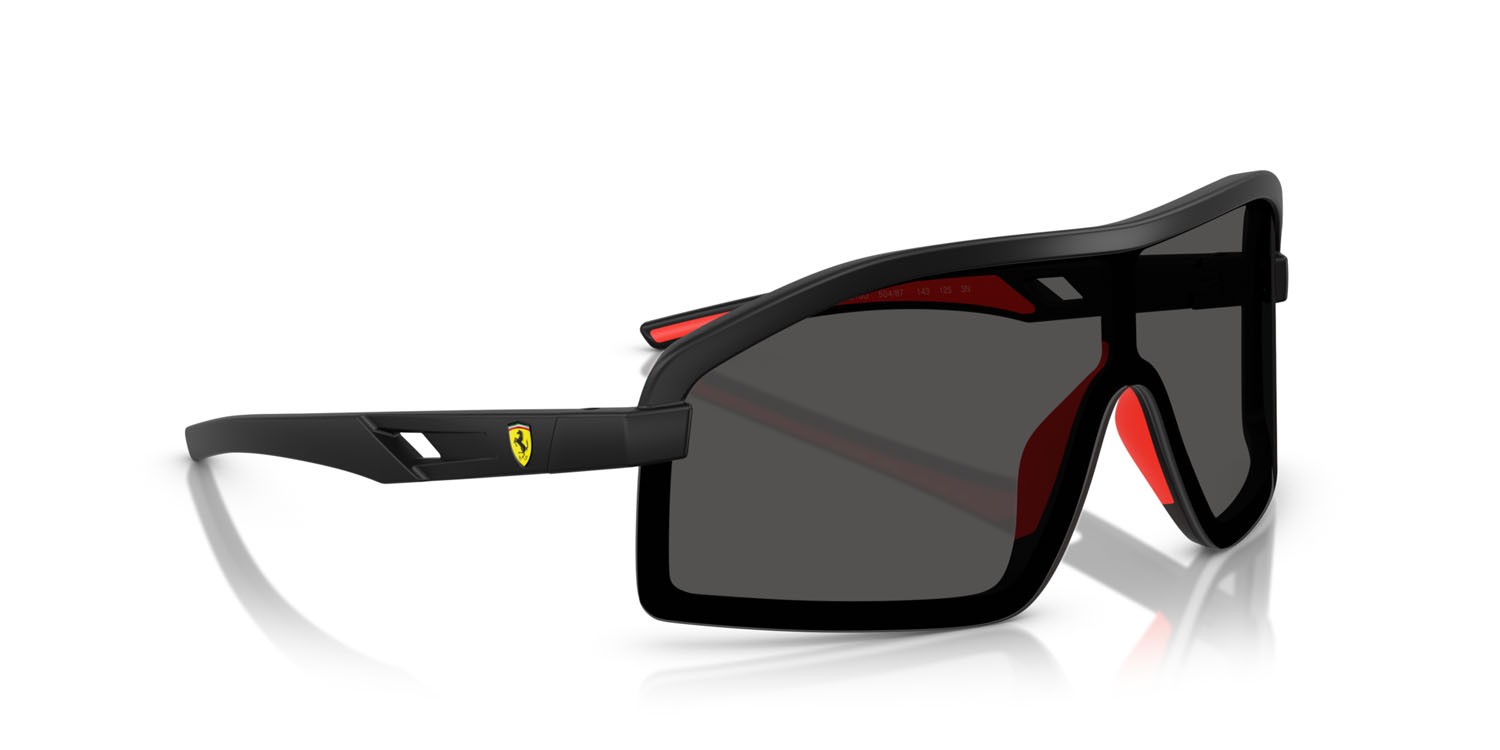 Occhiali da sole Ferrari Scuderia FZ 6010U (504/87) colore nero opaco forma irregolare lenti grigio
