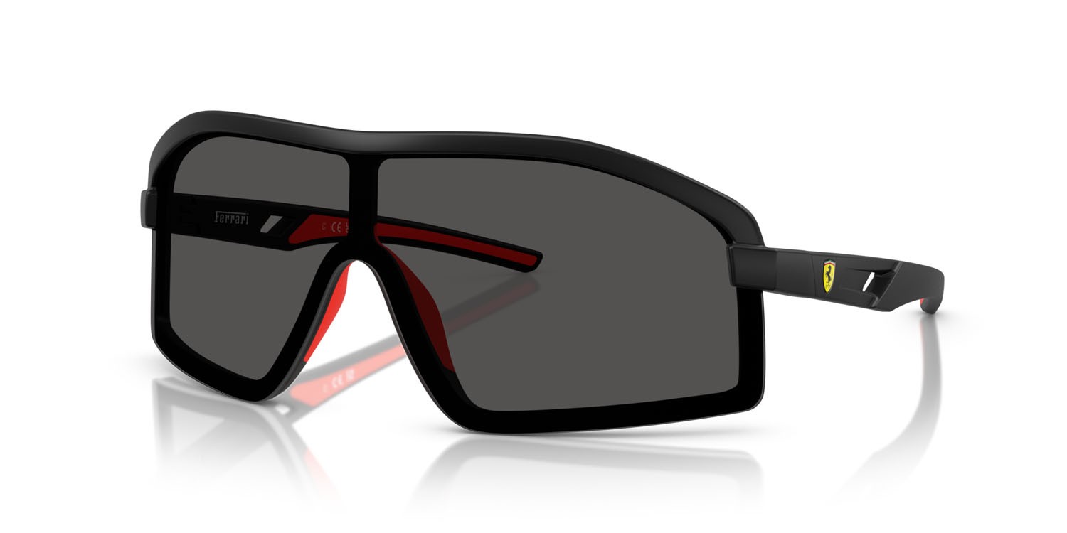 Occhiali da sole Ferrari Scuderia FZ 6010U (504/87) colore nero opaco forma irregolare lenti grigio
