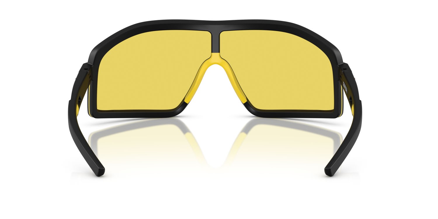 Occhiali da sole Ferrari Scuderia FZ 6010U (504/V9) colore nero opaco forma irregolare lenti giallo a specchio