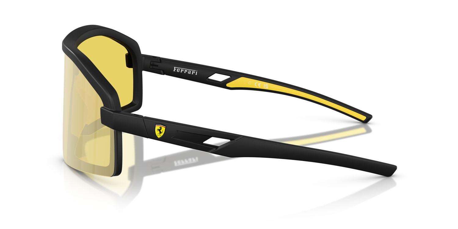 Occhiali da sole Ferrari Scuderia FZ 6010U (504/V9) colore nero opaco forma irregolare lenti giallo a specchio