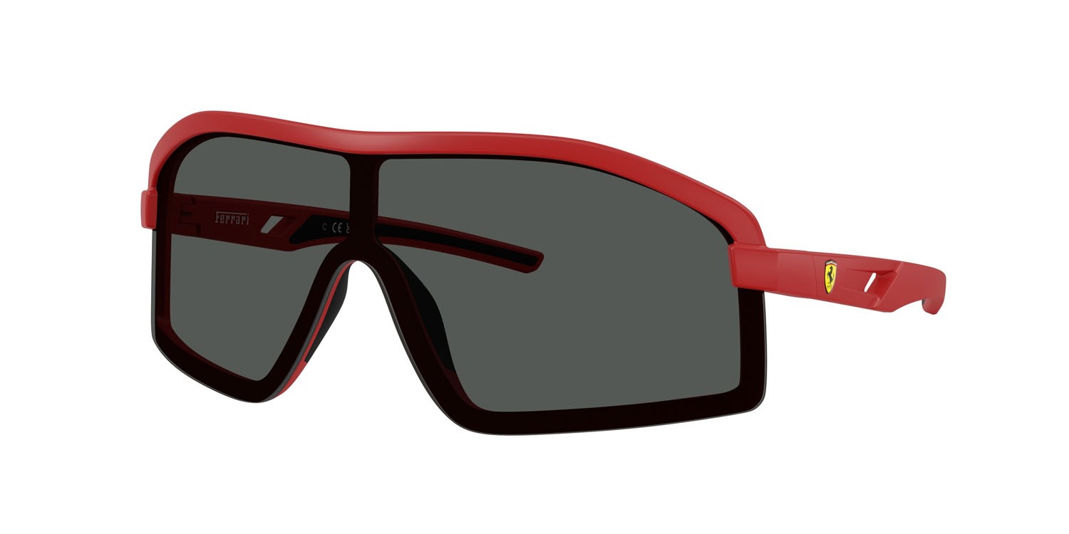Occhiali da sole Ferrari Scuderia FZ 6010U (514/87) colore rosso opaco forma irregolare lenti grigio