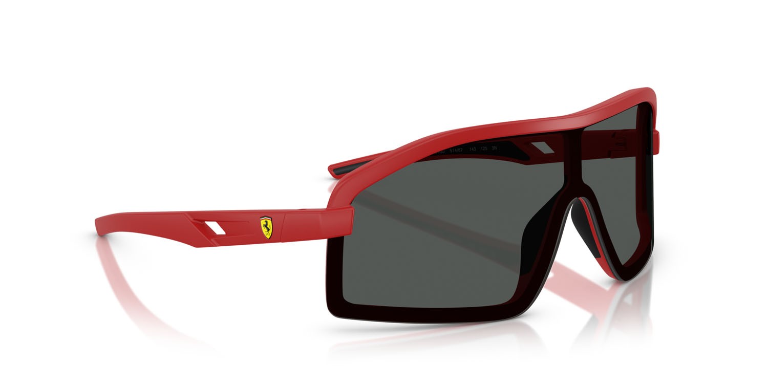Occhiali da sole Ferrari Scuderia FZ 6010U (514/87) colore rosso opaco forma irregolare lenti grigio