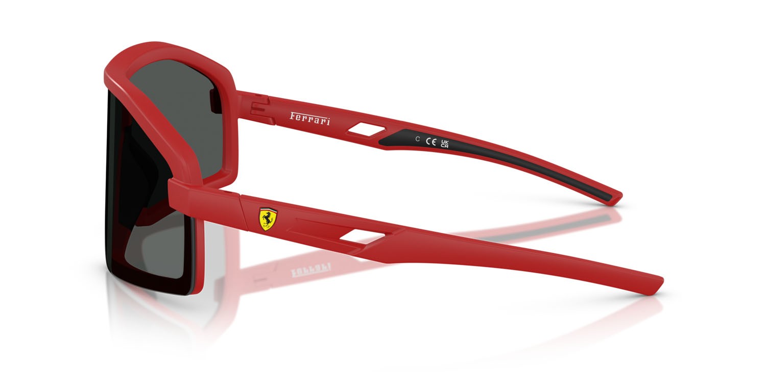Occhiali da sole Ferrari Scuderia FZ 6010U (514/87) colore rosso opaco forma irregolare lenti grigio