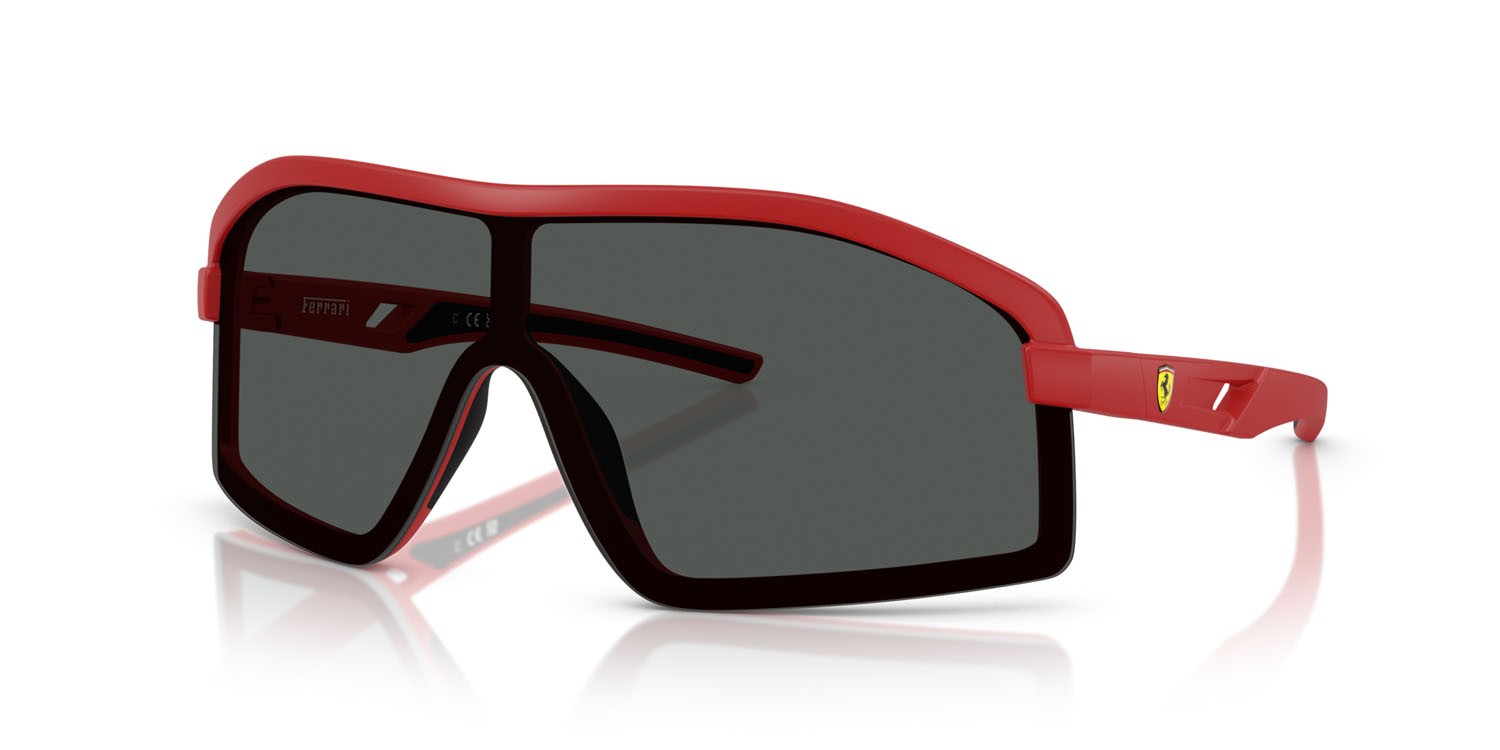Occhiali da sole Ferrari Scuderia FZ 6010U (514/87) colore rosso opaco forma irregolare lenti grigio