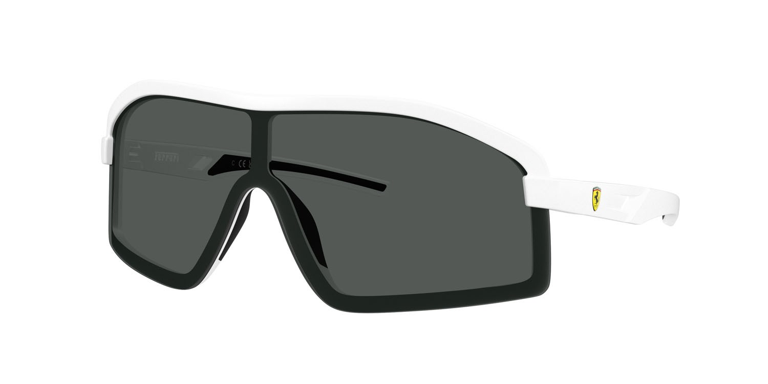 Occhiali da sole Ferrari Scuderia FZ 6010U (515/87) colore bianco opaco forma irregolare lenti grigio