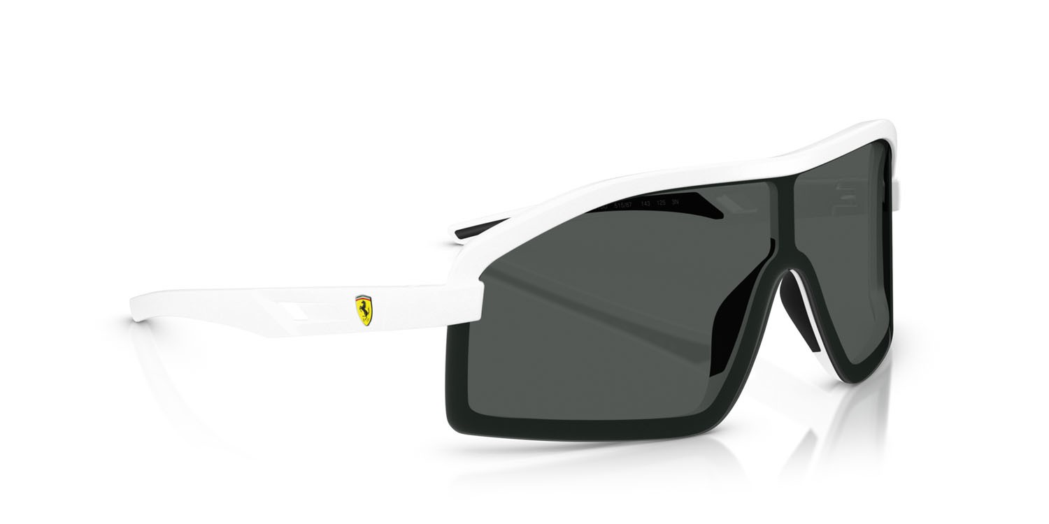 Occhiali da sole Ferrari Scuderia FZ 6010U (515/87) colore bianco opaco forma irregolare lenti grigio
