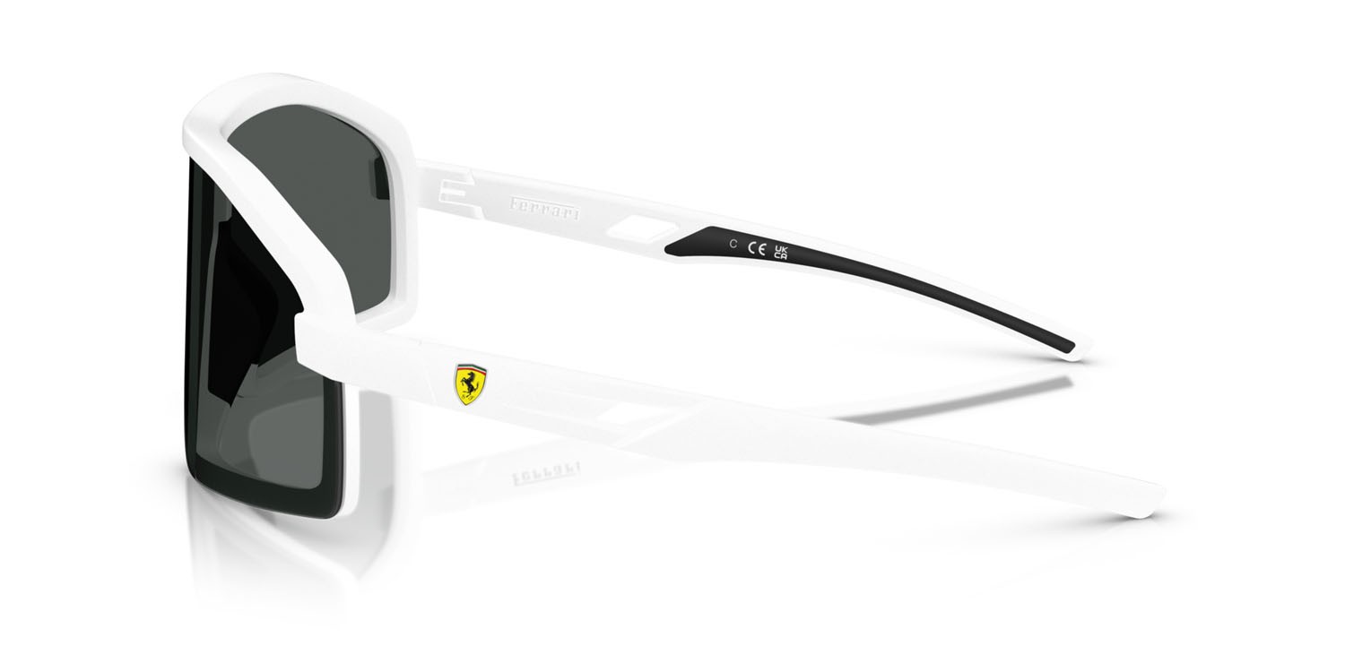 Occhiali da sole Ferrari Scuderia FZ 6010U (515/87) colore bianco opaco forma irregolare lenti grigio
