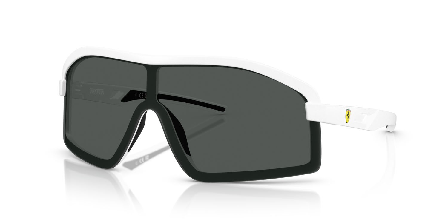 Occhiali da sole Ferrari Scuderia FZ 6010U (515/87) colore bianco opaco forma irregolare lenti grigio