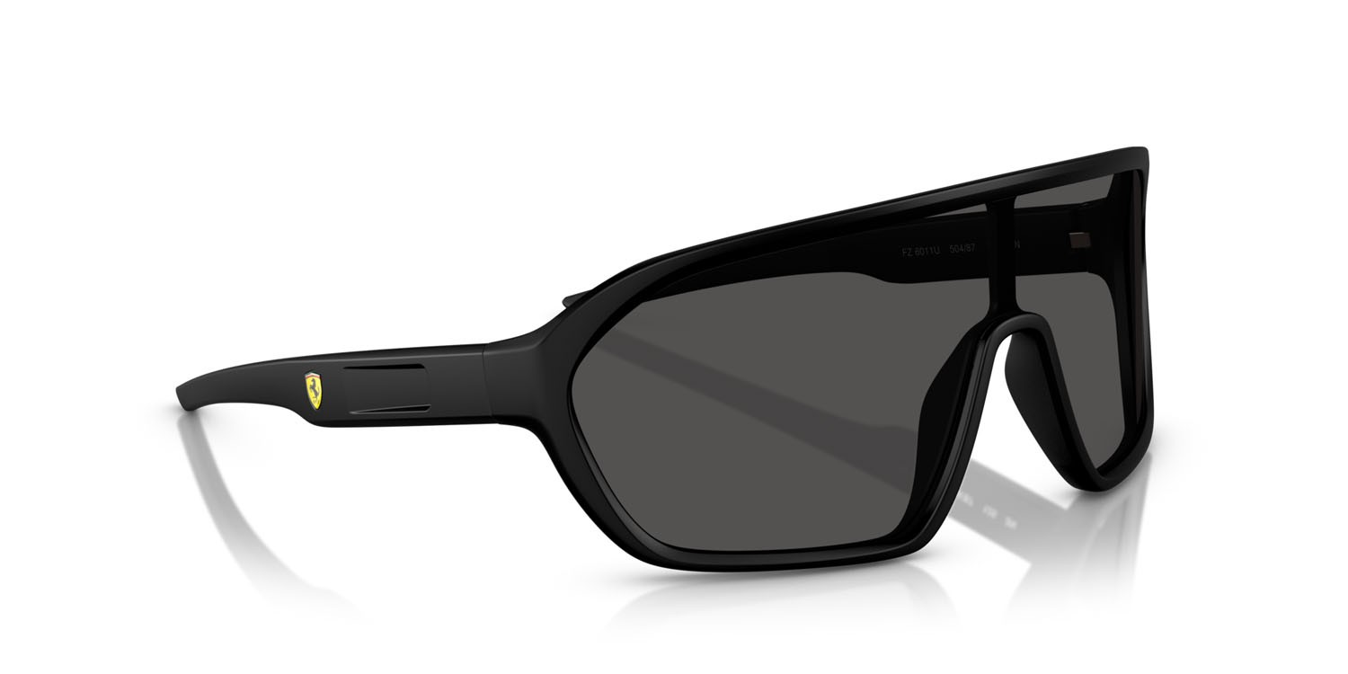 Occhiali da sole Ferrari Scuderia FZ 6011U (504/87) colore nero opaco forma quadrato lenti grigio