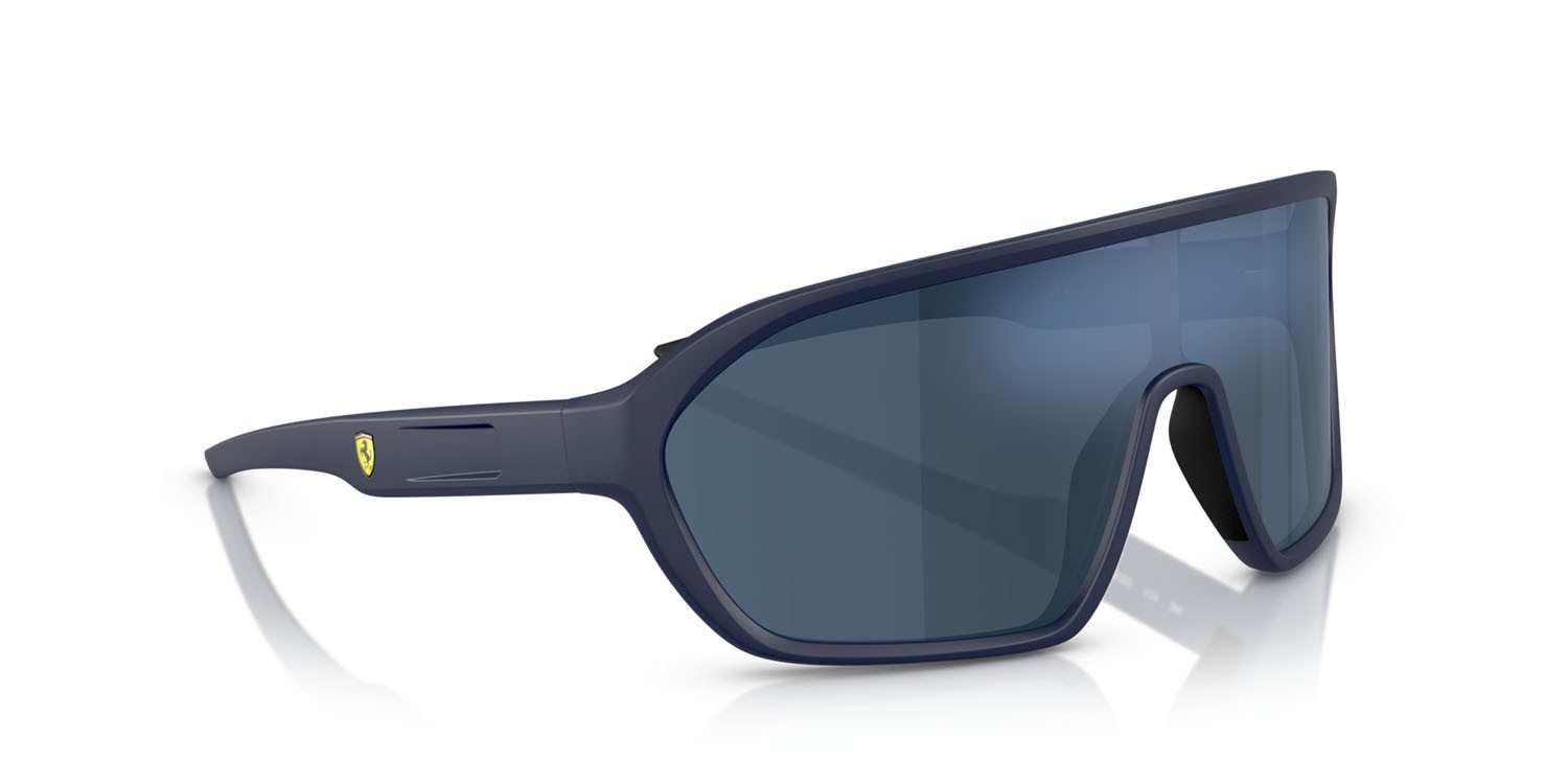 Occhiali da sole Ferrari Scuderia FZ 6011U (509/55) colore blu opaco forma quadrato lenti blu a specchio