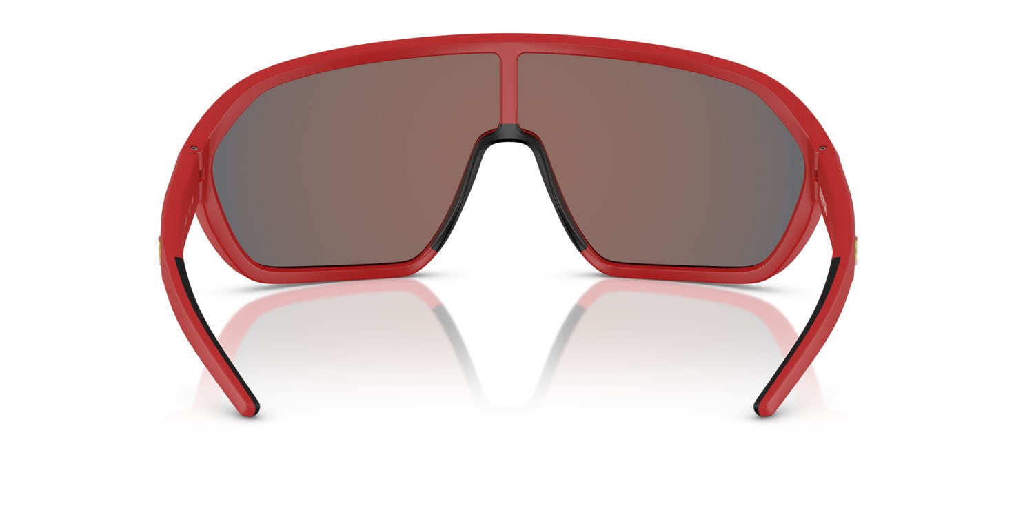 Occhiali da sole Ferrari Scuderia FZ 6011U (514/6Q) colore rosso opaco forma quadrato lenti rosso specchiato