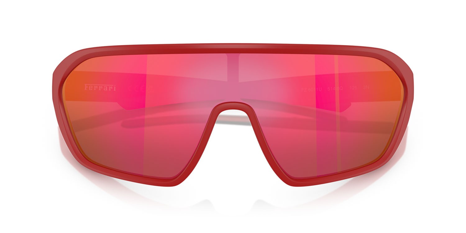 Occhiali da sole Ferrari Scuderia FZ 6011U (514/6Q) colore rosso opaco forma quadrato lenti rosso specchiato