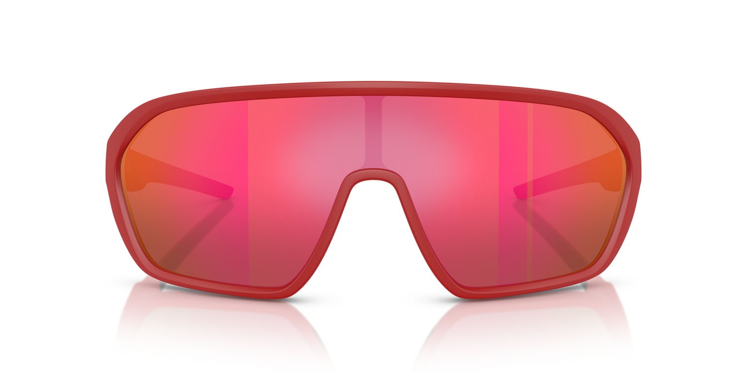 Occhiali da sole Ferrari Scuderia FZ 6011U (514/6Q) colore rosso opaco forma quadrato lenti rosso specchiato