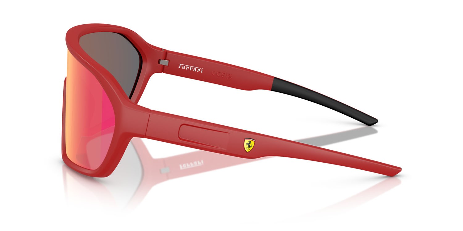 Occhiali da sole Ferrari Scuderia FZ 6011U (514/6Q) colore rosso opaco forma quadrato lenti rosso specchiato