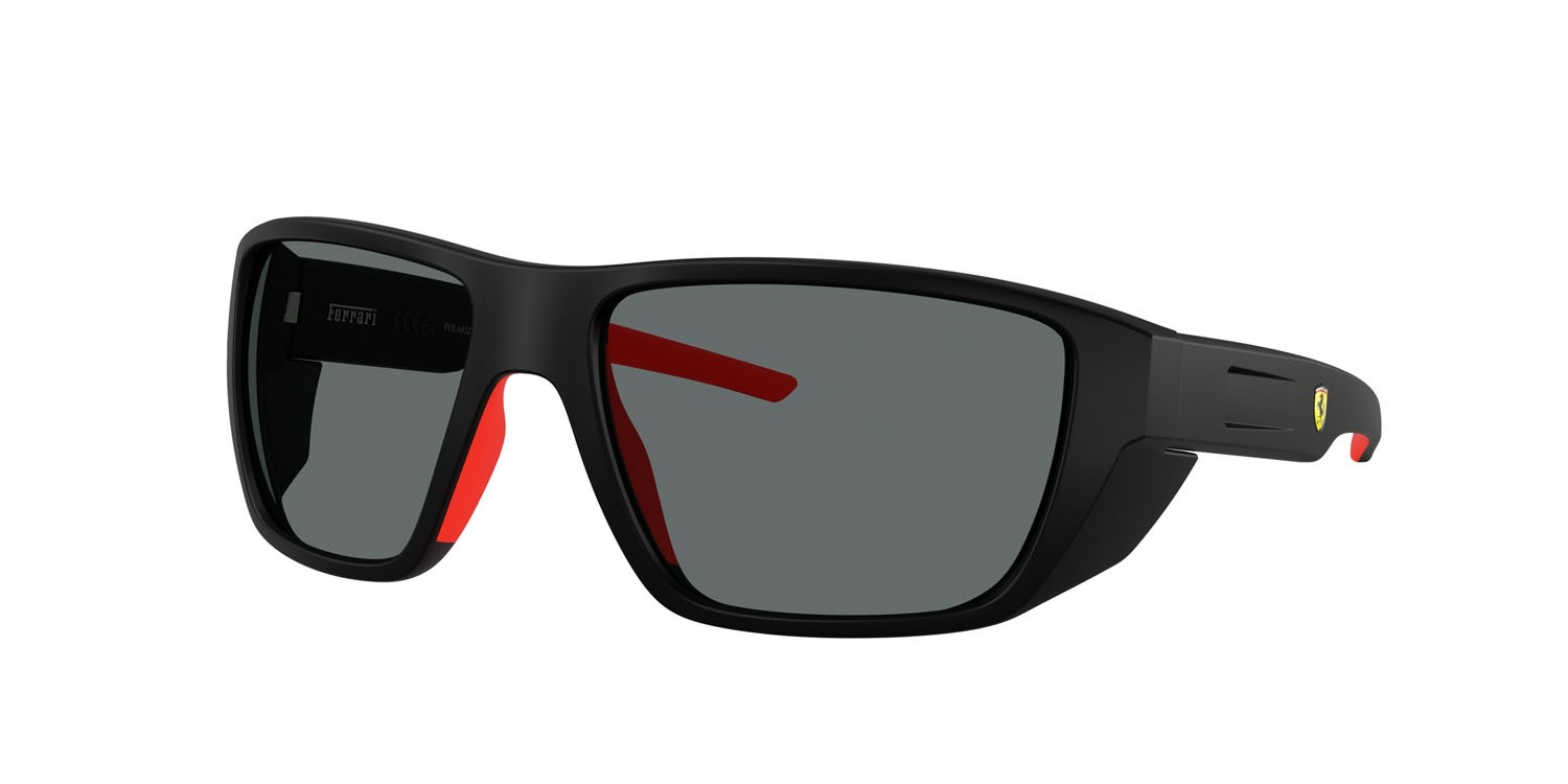 Occhiali da sole Ferrari Scuderia FZ 6012U (504/81) colore nero opaco forma rettangolare lenti polar grigio