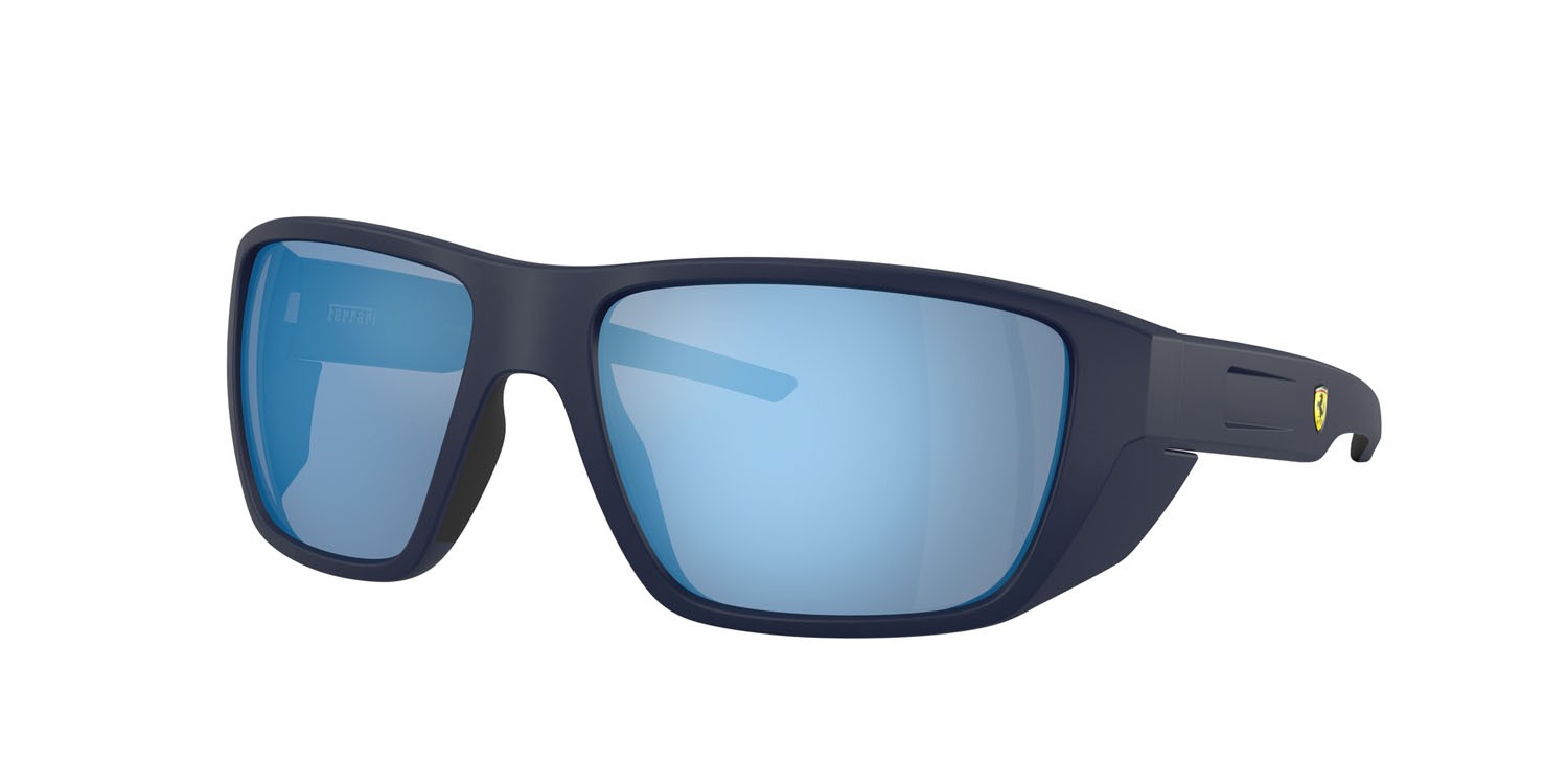 Occhiali da sole Ferrari Scuderia FZ 6012U (509/22) colore blu opaco forma rettangolare lenti mirror water polar