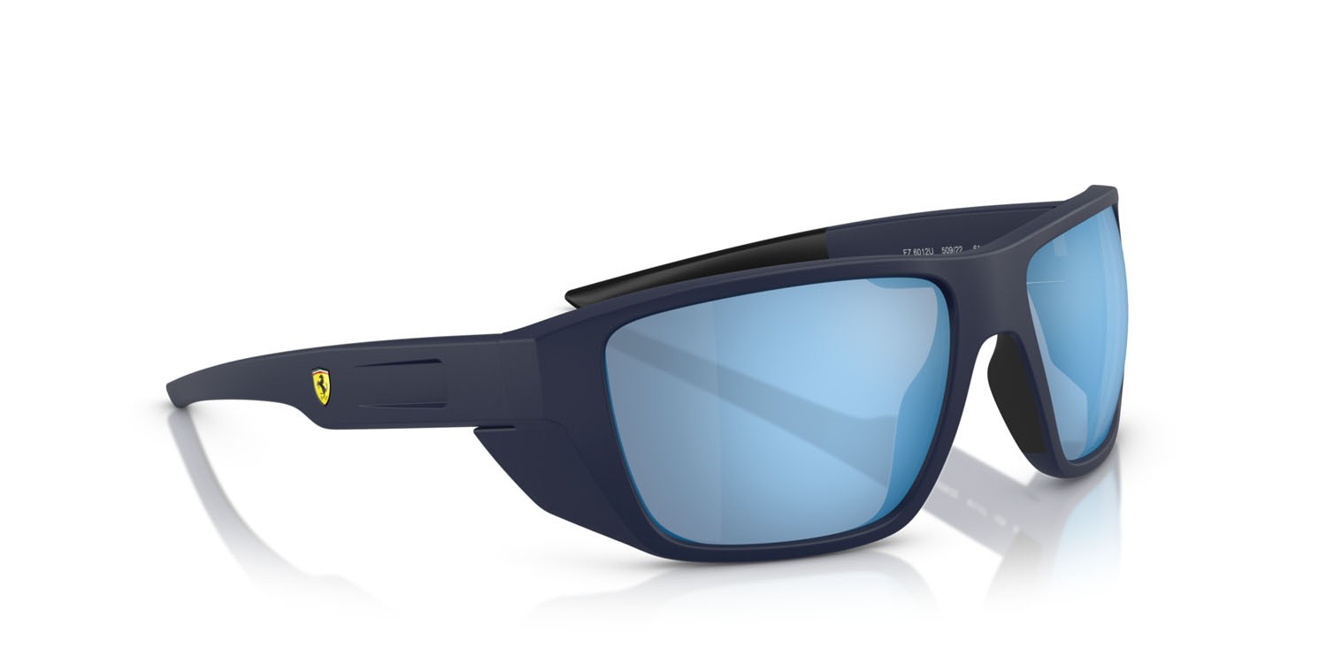 Occhiali da sole Ferrari Scuderia FZ 6012U (509/22) colore blu opaco forma rettangolare lenti mirror water polar