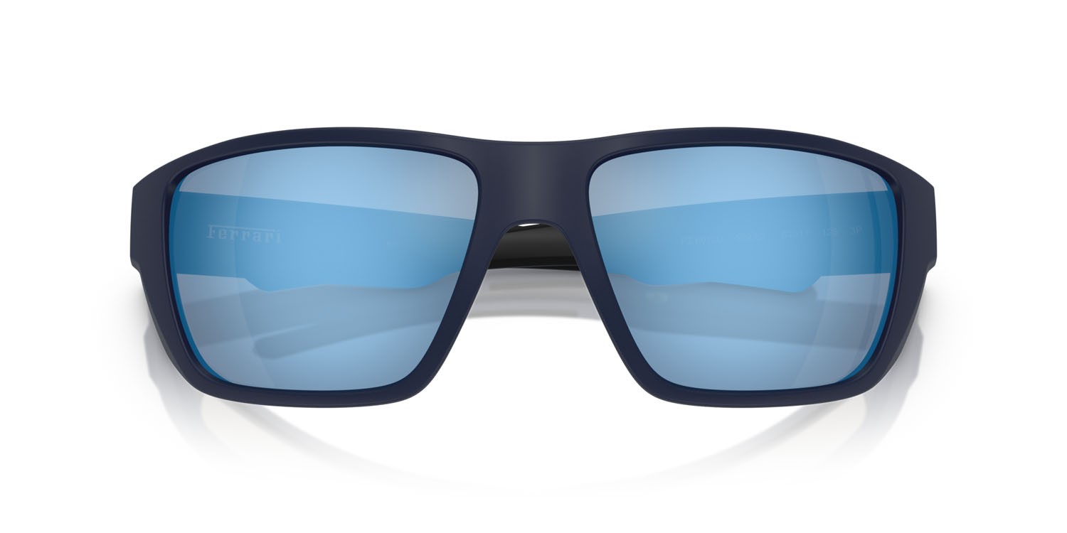 Occhiali da sole Ferrari Scuderia FZ 6012U (509/22) colore blu opaco forma rettangolare lenti mirror water polar