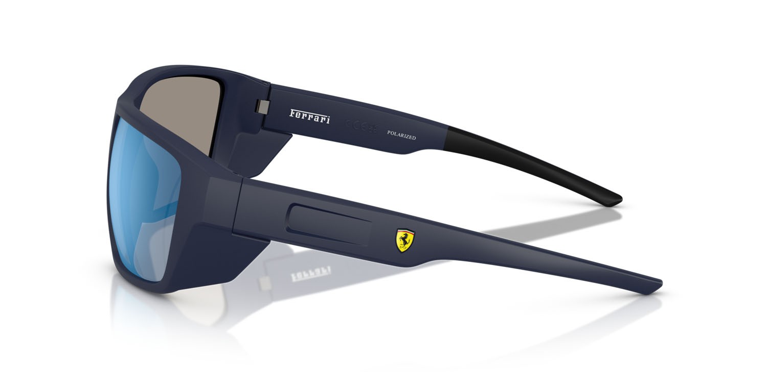Occhiali da sole Ferrari Scuderia FZ 6012U (509/22) colore blu opaco forma rettangolare lenti mirror water polar