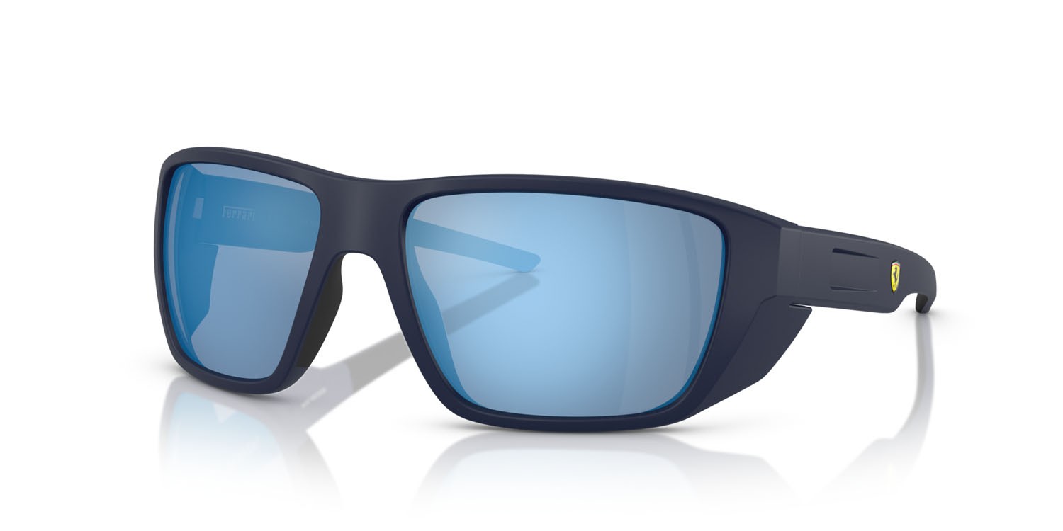 Occhiali da sole Ferrari Scuderia FZ 6012U (509/22) colore blu opaco forma rettangolare lenti mirror water polar