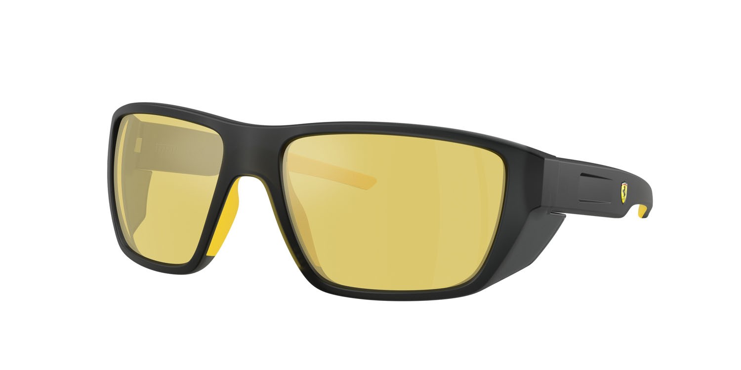 Occhiali da sole Ferrari Scuderia FZ 6012U (516/V9) colore grigio opaco forma rettangolare lenti giallo a specchio