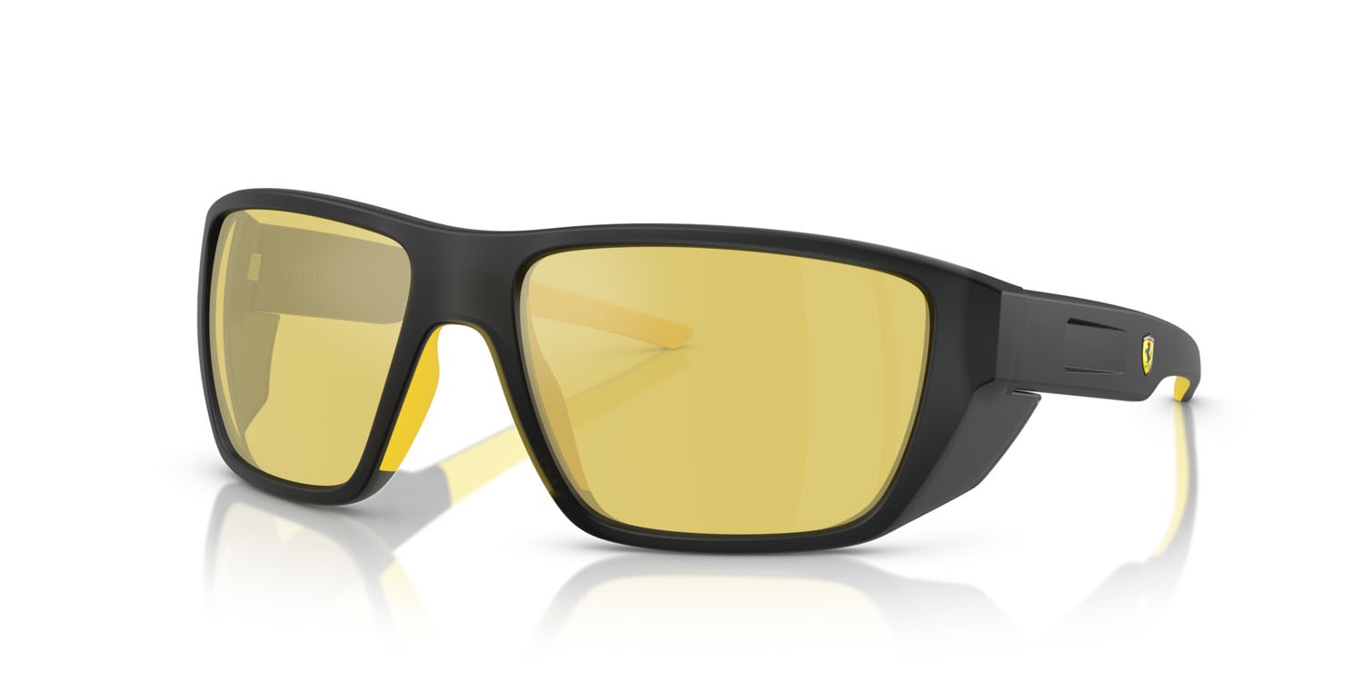 Occhiali da sole Ferrari Scuderia FZ 6012U (516/V9) colore grigio opaco forma rettangolare lenti giallo a specchio
