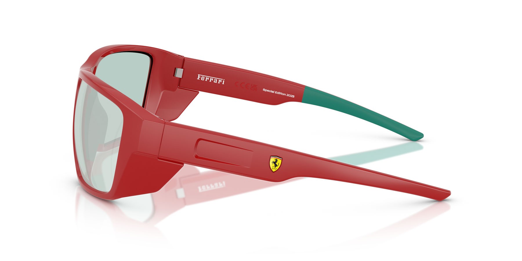 Occhiali da sole Ferrari Scuderia FZ 6012U (526/65) colore rosso forma rettangolare lenti blu a specchio