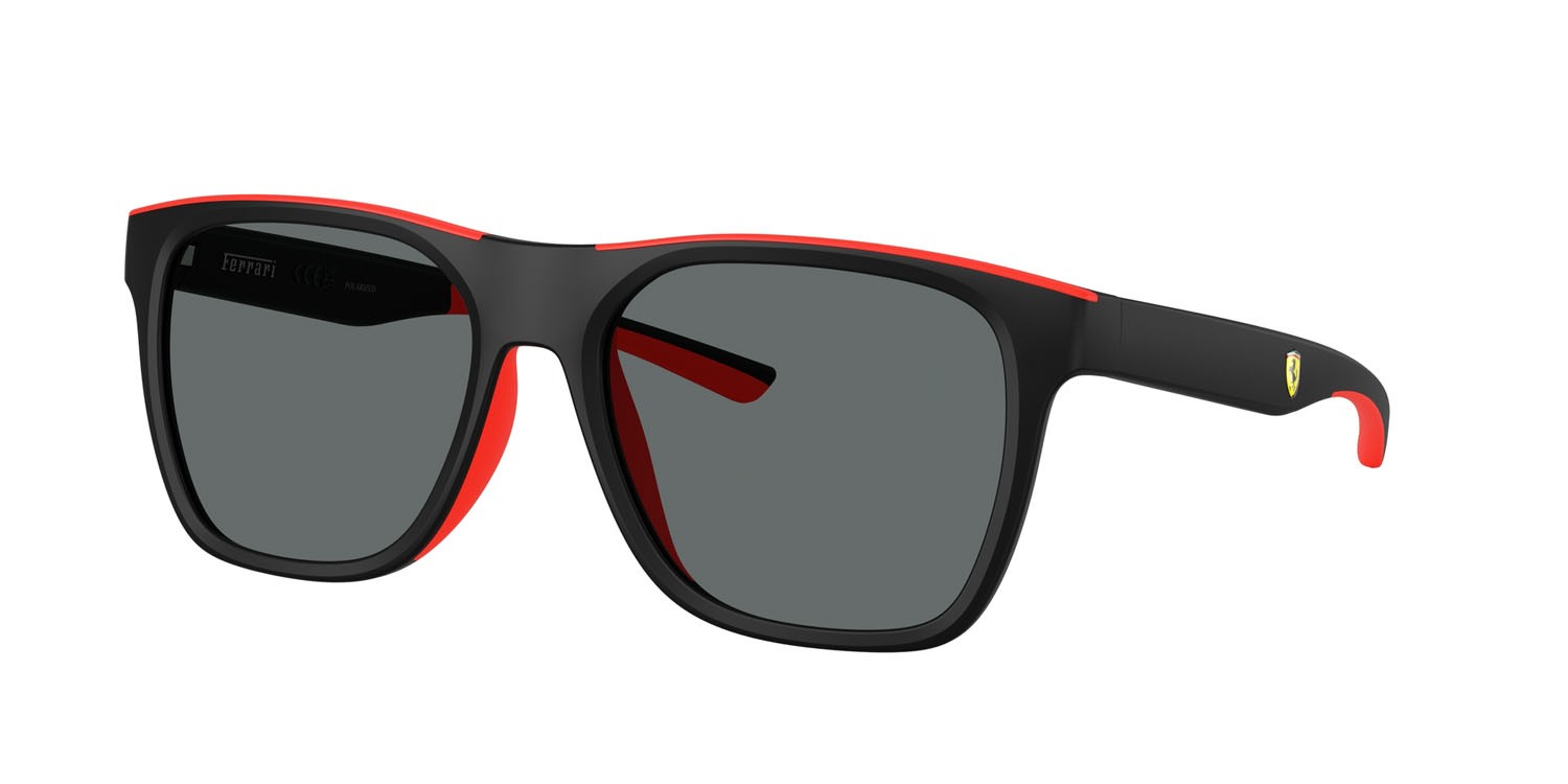 Occhiali da sole Ferrari Scuderia FZ 6013D (504/81) colore nero opaco forma quadrato lenti polar grigio