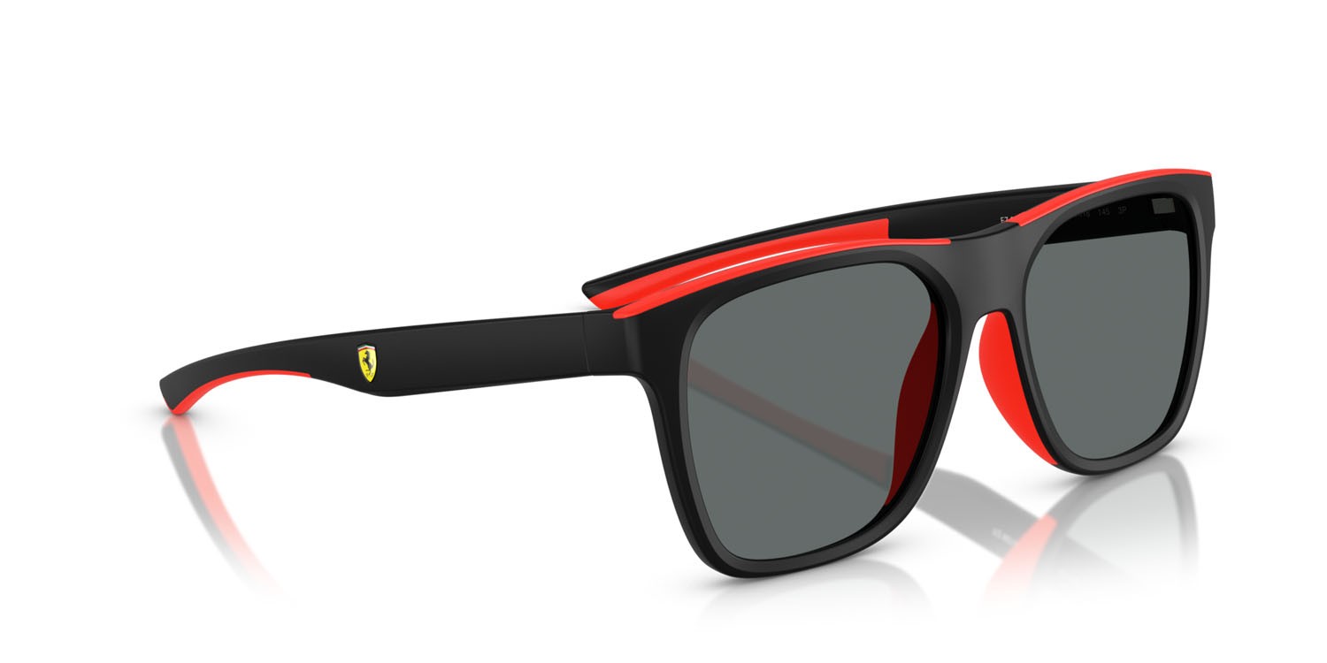 Occhiali da sole Ferrari Scuderia FZ 6013D (504/81) colore nero opaco forma quadrato lenti polar grigio