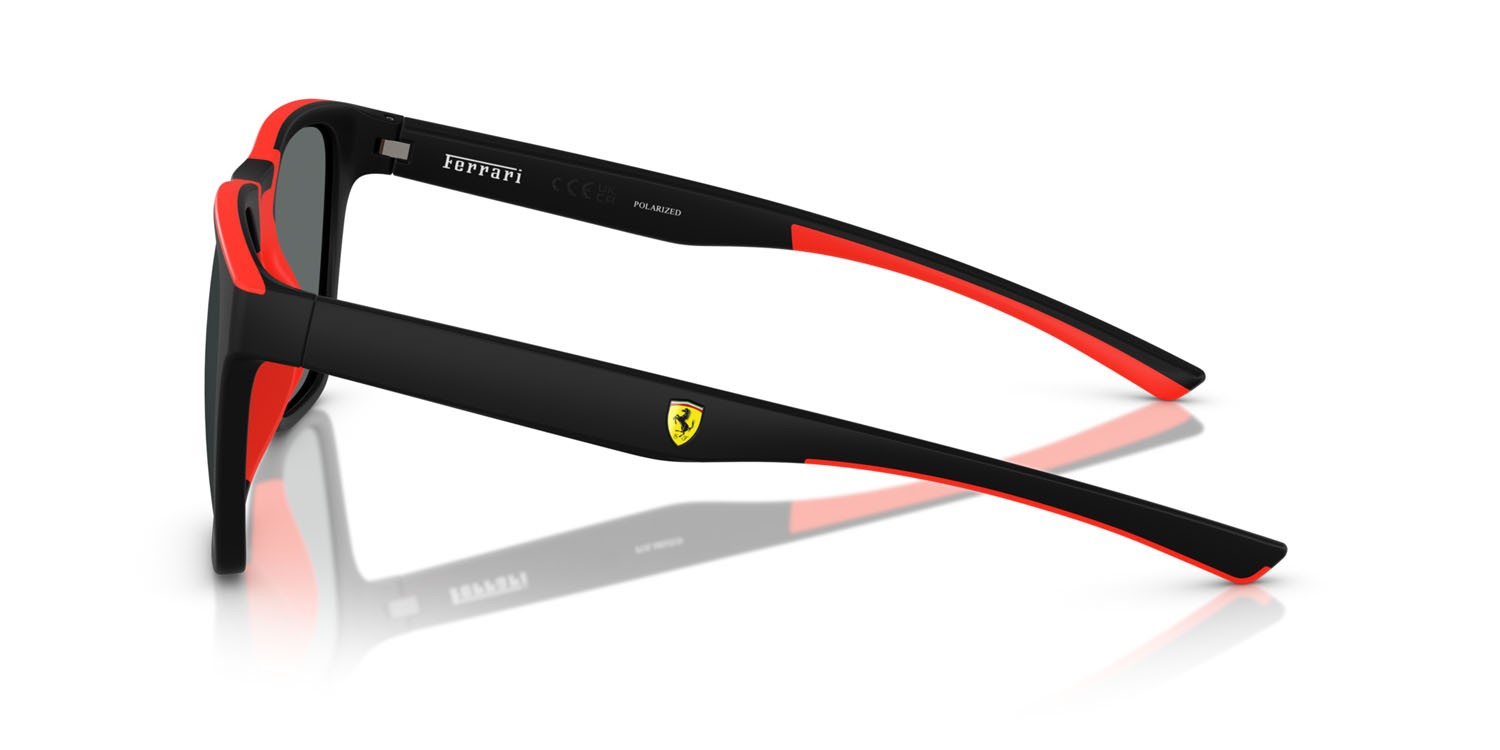 Occhiali da sole Ferrari Scuderia FZ 6013D (504/81) colore nero opaco forma quadrato lenti polar grigio