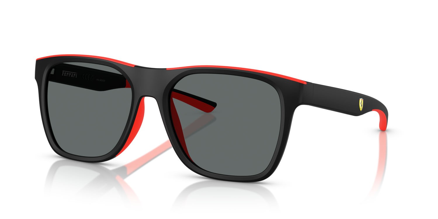 Occhiali da sole Ferrari Scuderia FZ 6013D (504/81) colore nero opaco forma quadrato lenti polar grigio