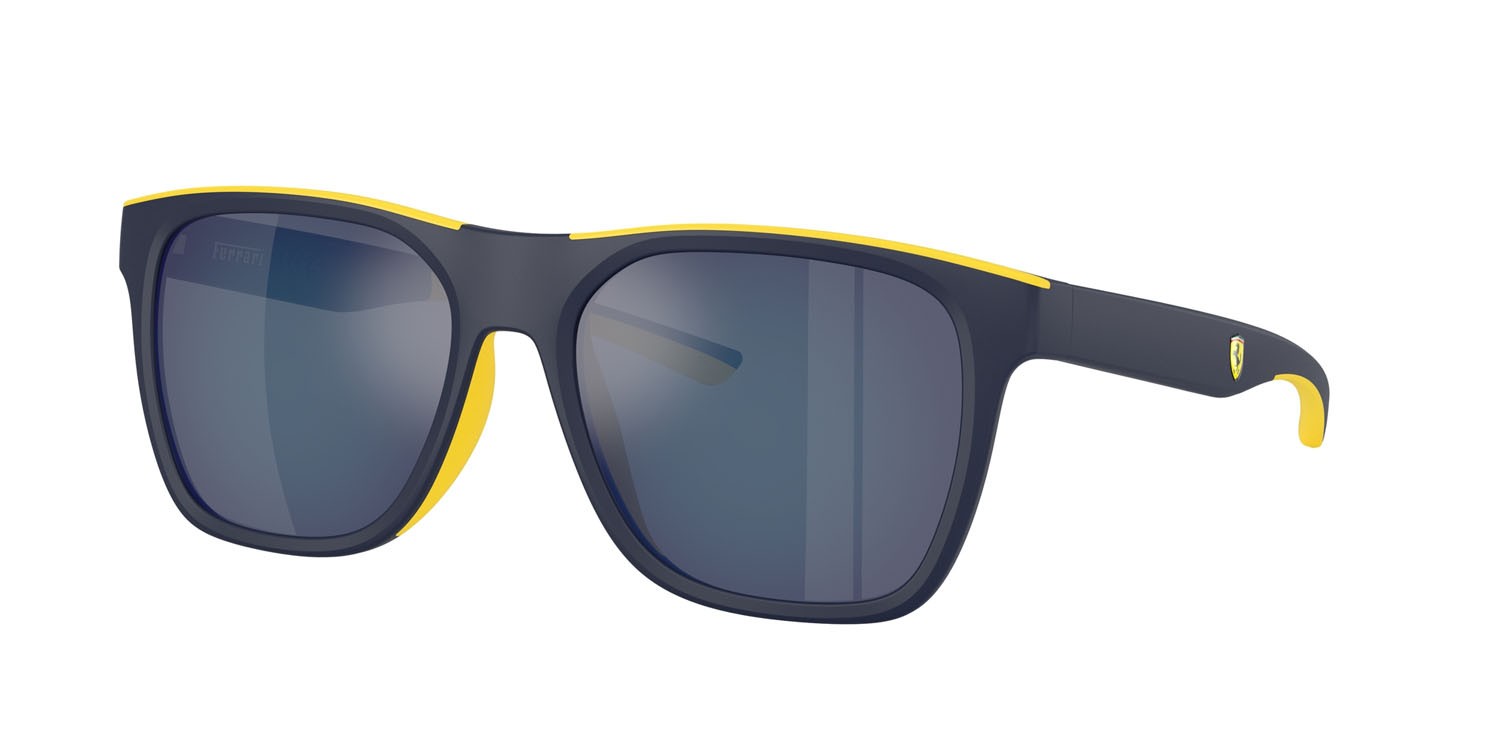 Occhiali da sole Ferrari Scuderia FZ 6013D (509/55) colore blu opaco forma quadrato lenti blu a specchio