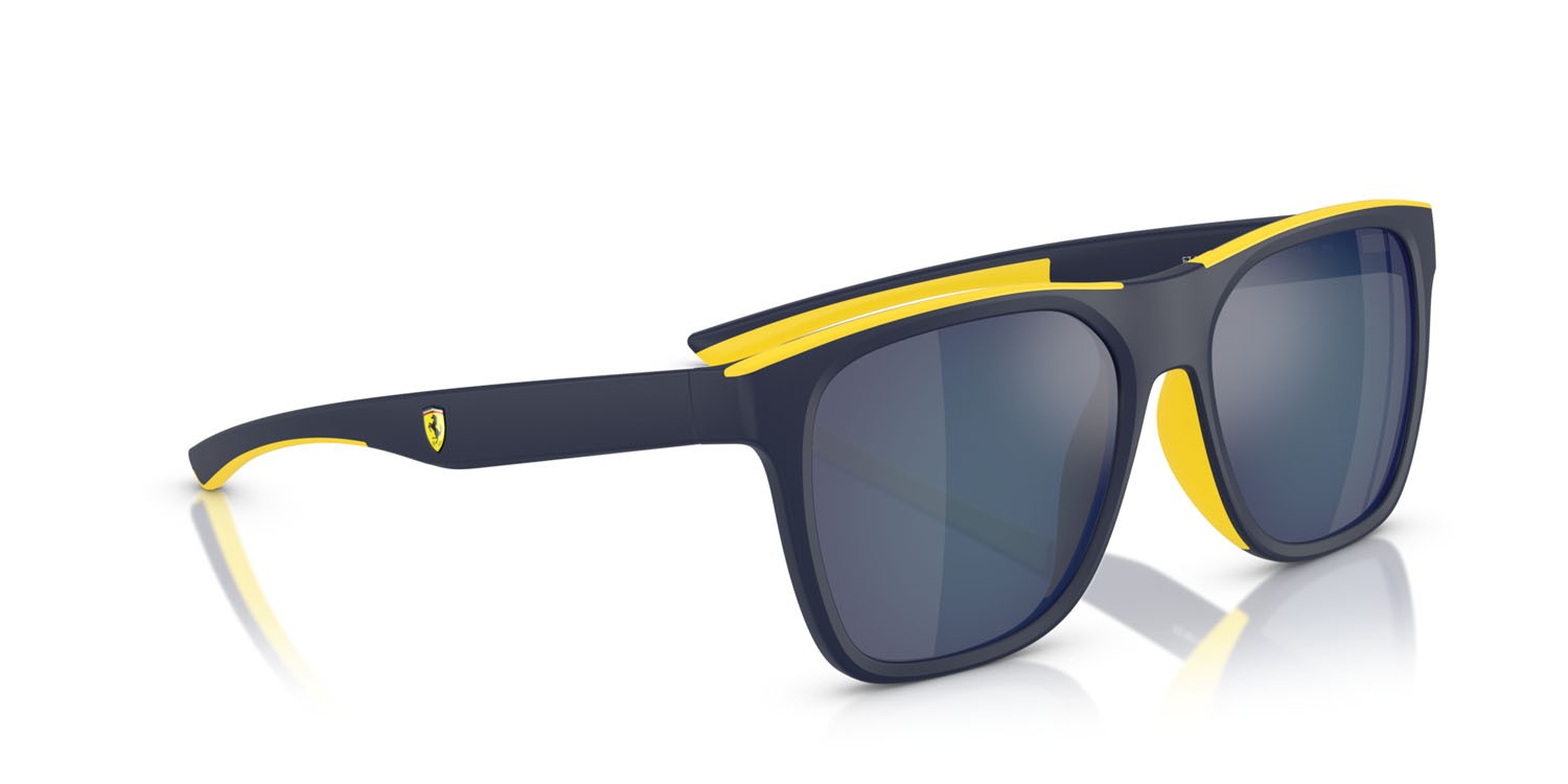 Occhiali da sole Ferrari Scuderia FZ 6013D (509/55) colore blu opaco forma quadrato lenti blu a specchio