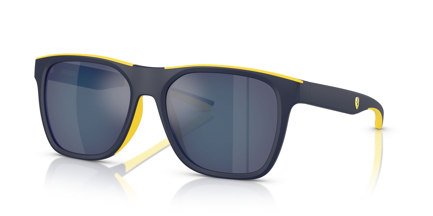Occhiali da sole Ferrari Scuderia FZ 6013D (509/55) colore blu opaco forma quadrato lenti blu a specchio