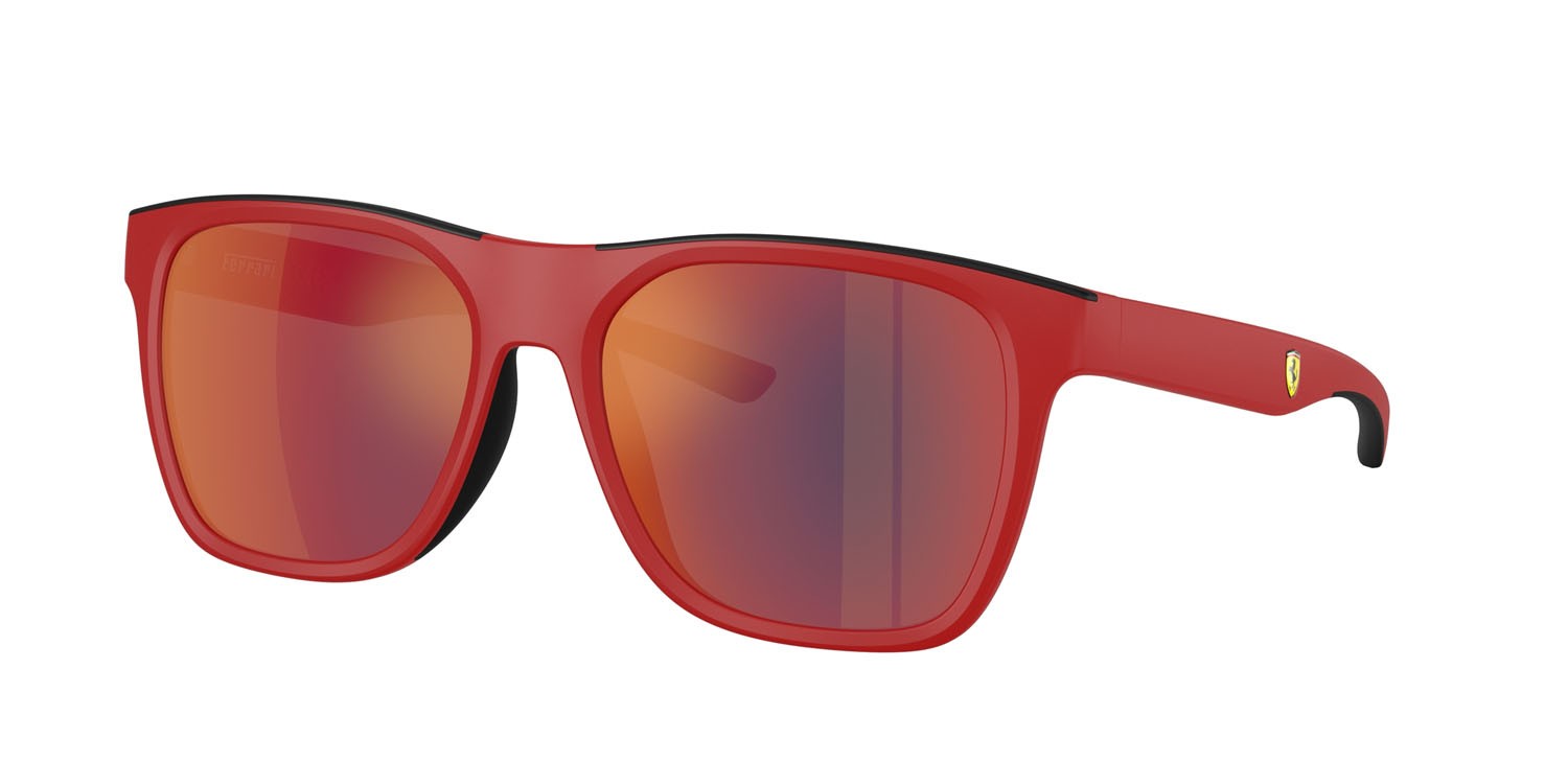 Occhiali da sole Ferrari Scuderia FZ 6013D (514/6P) colore rosso opaco forma quadrato lenti rosso specchiato