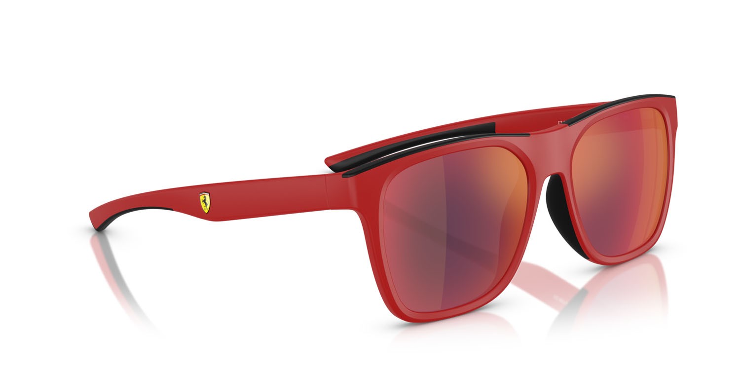 Occhiali da sole Ferrari Scuderia FZ 6013D (514/6P) colore rosso opaco forma quadrato lenti rosso specchiato
