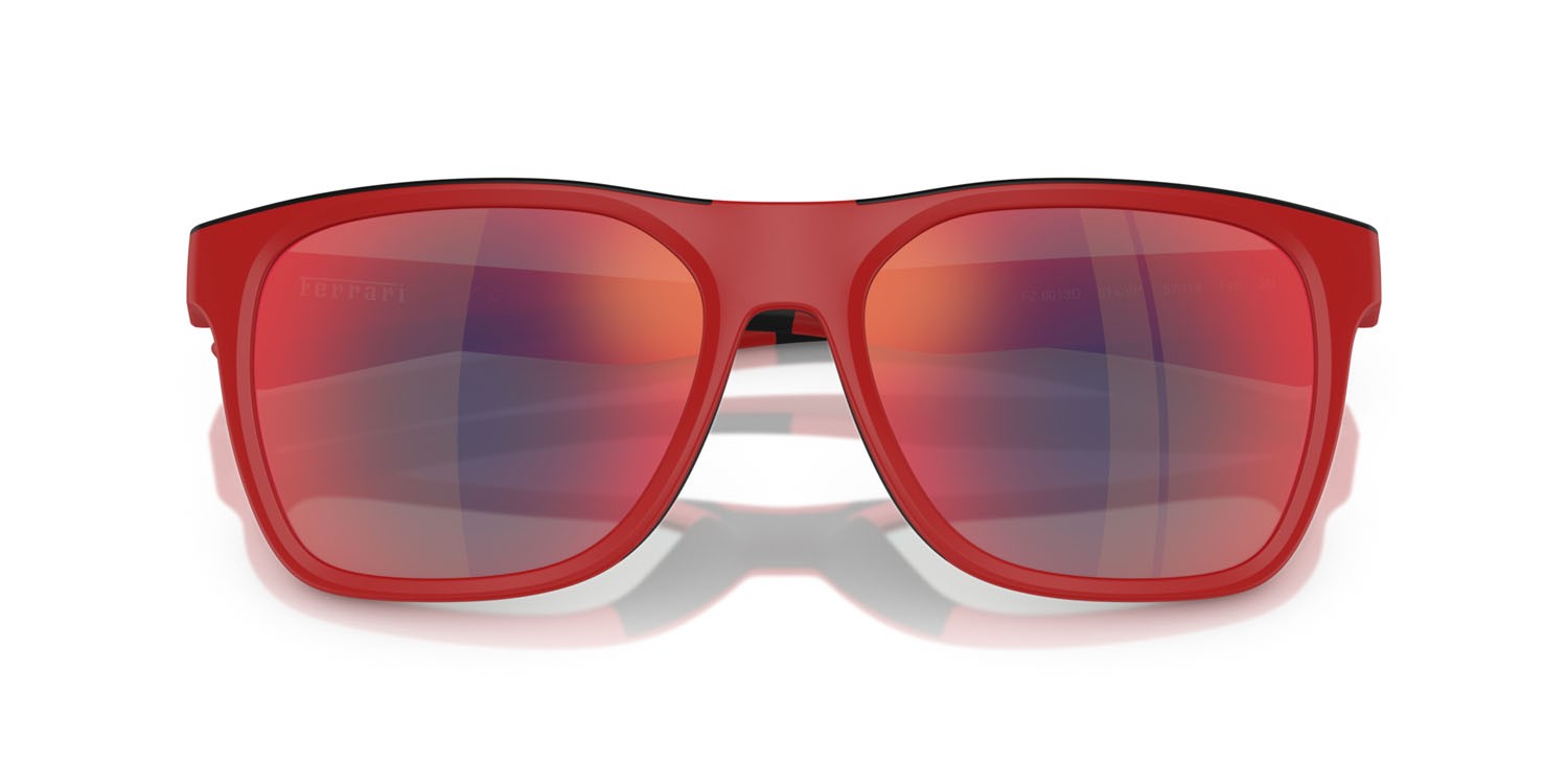 Occhiali da sole Ferrari Scuderia FZ 6013D (514/6P) colore rosso opaco forma quadrato lenti rosso specchiato