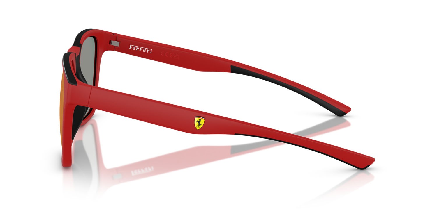 Occhiali da sole Ferrari Scuderia FZ 6013D (514/6P) colore rosso opaco forma quadrato lenti rosso specchiato