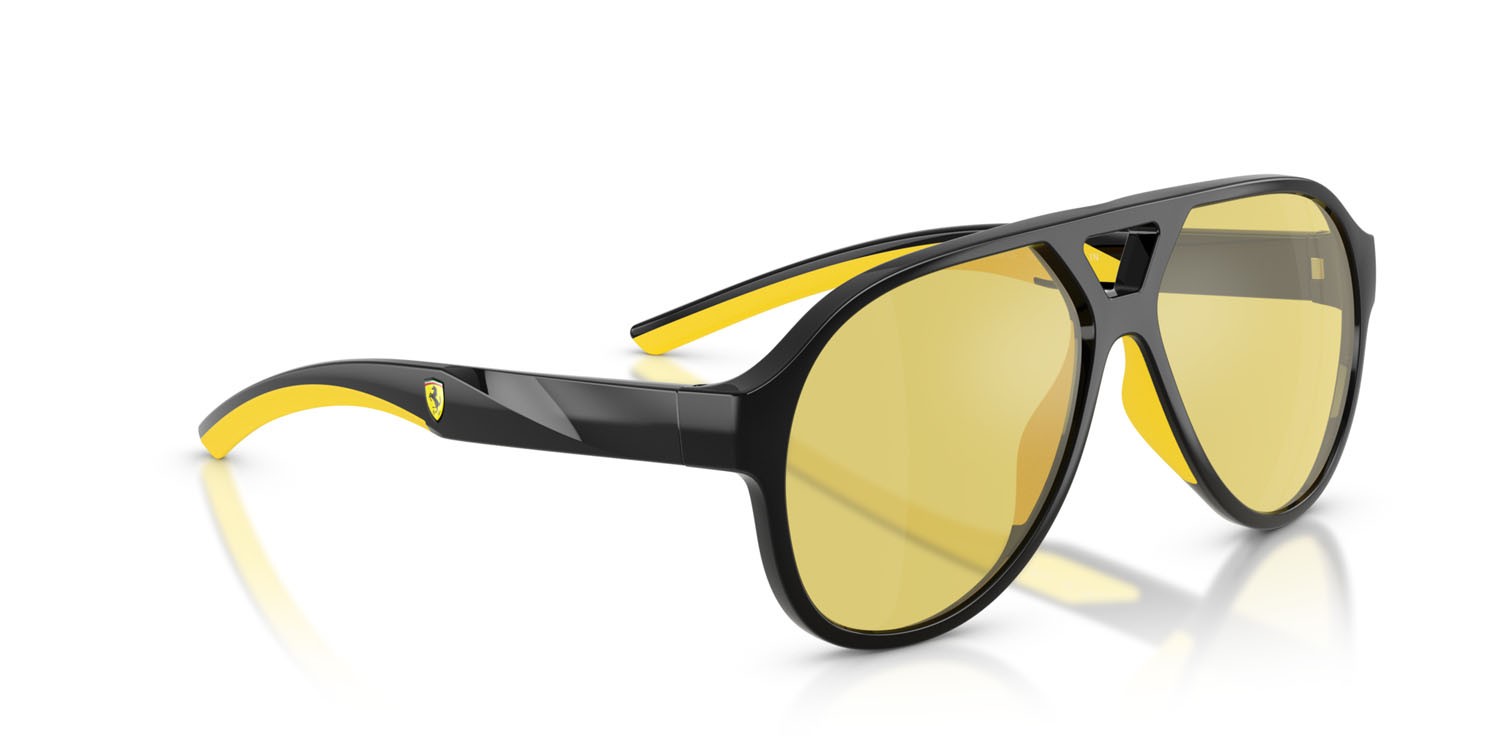 Occhiali da sole Ferrari Scuderia FZ 6014U (501/V9) colore nero forma aviator lenti giallo a specchio
