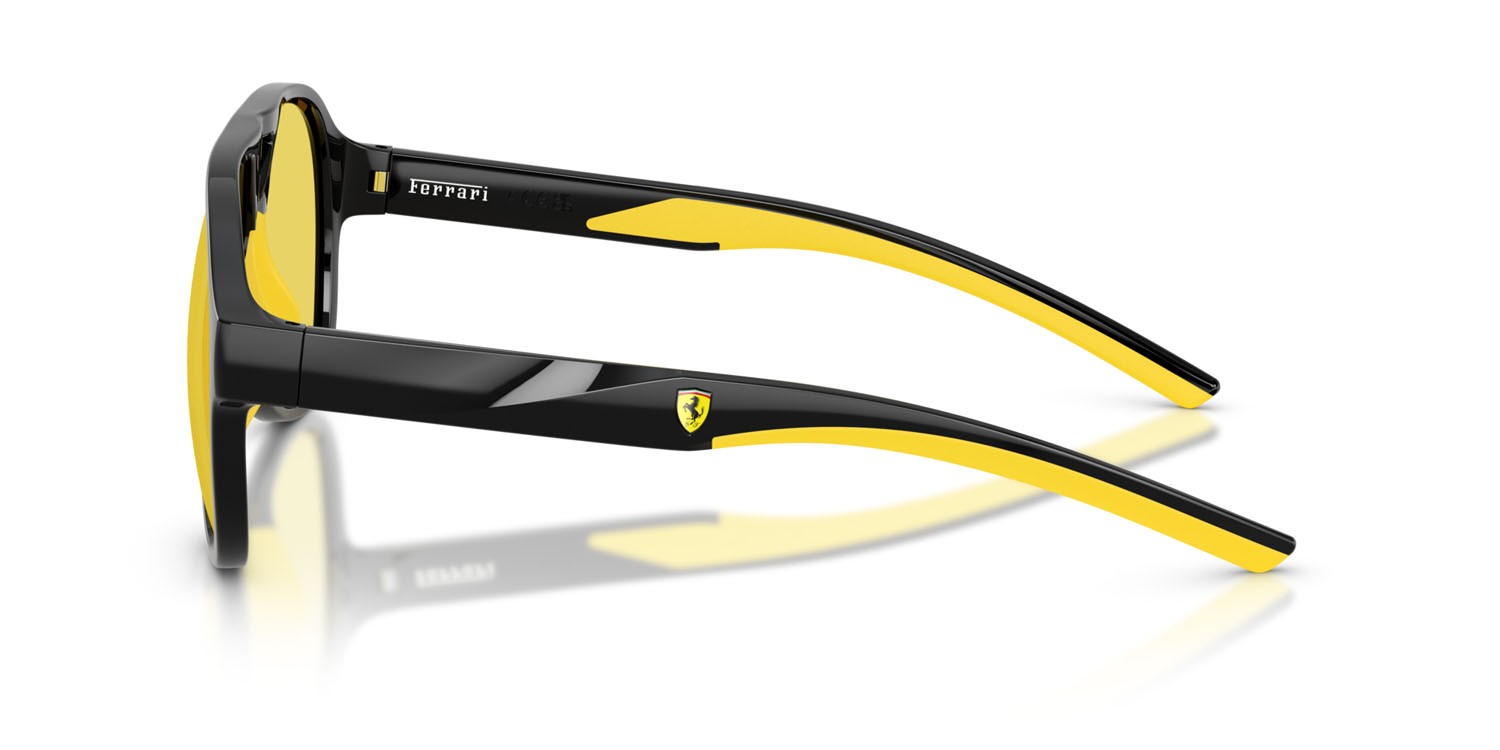 Occhiali da sole Ferrari Scuderia FZ 6014U (501/V9) colore nero forma aviator lenti giallo a specchio