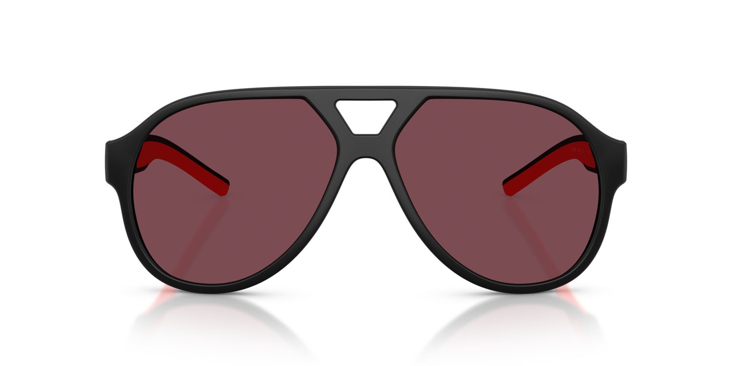 Occhiali da sole Ferrari Scuderia FZ 6014U (504/1E) colore nero opaco forma aviator lenti rosso ferrari esclusivo